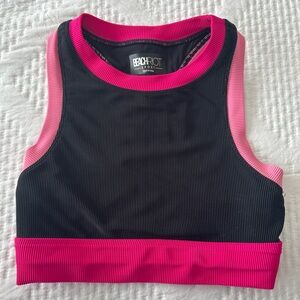 Beach Riot Black and Pink Activewear Top